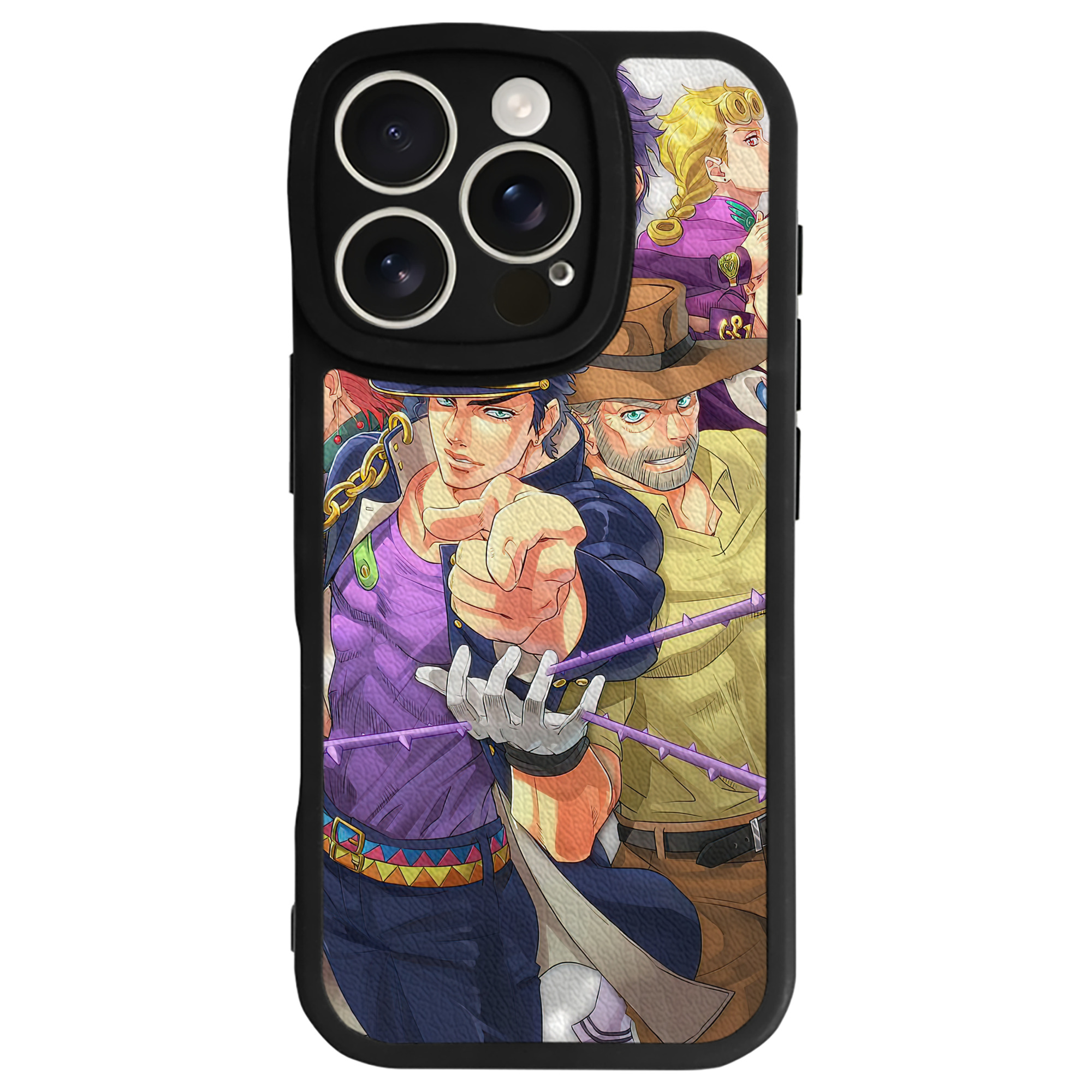（画像用） ジョジョの奇妙な冒険 JoJo's Bizarre Adventure 【iPhone 16シリーズ対応】シリコンスマホケース（レザー調） 材質：シリコン